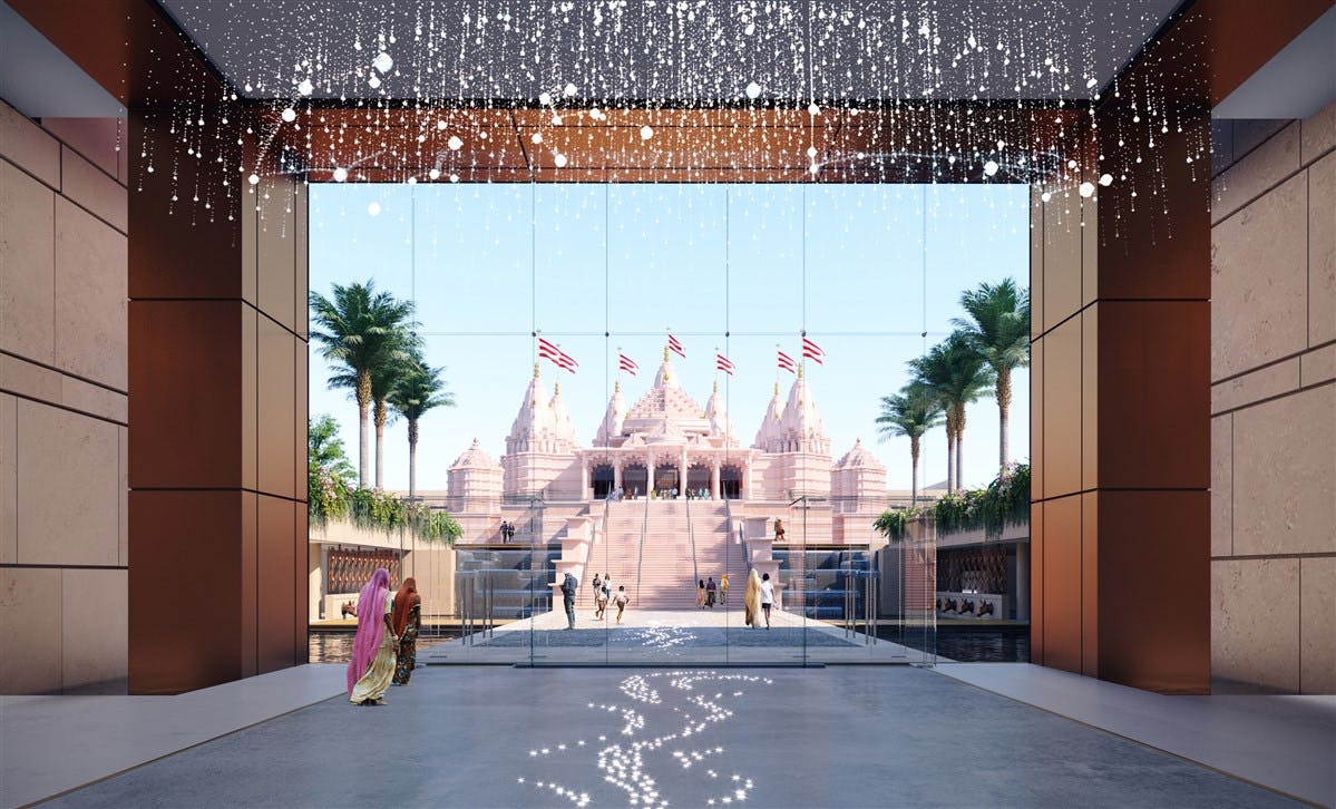 Upcoming BAPS Shri Swaminarayan Mandir in Abu Dhabi, UAE.